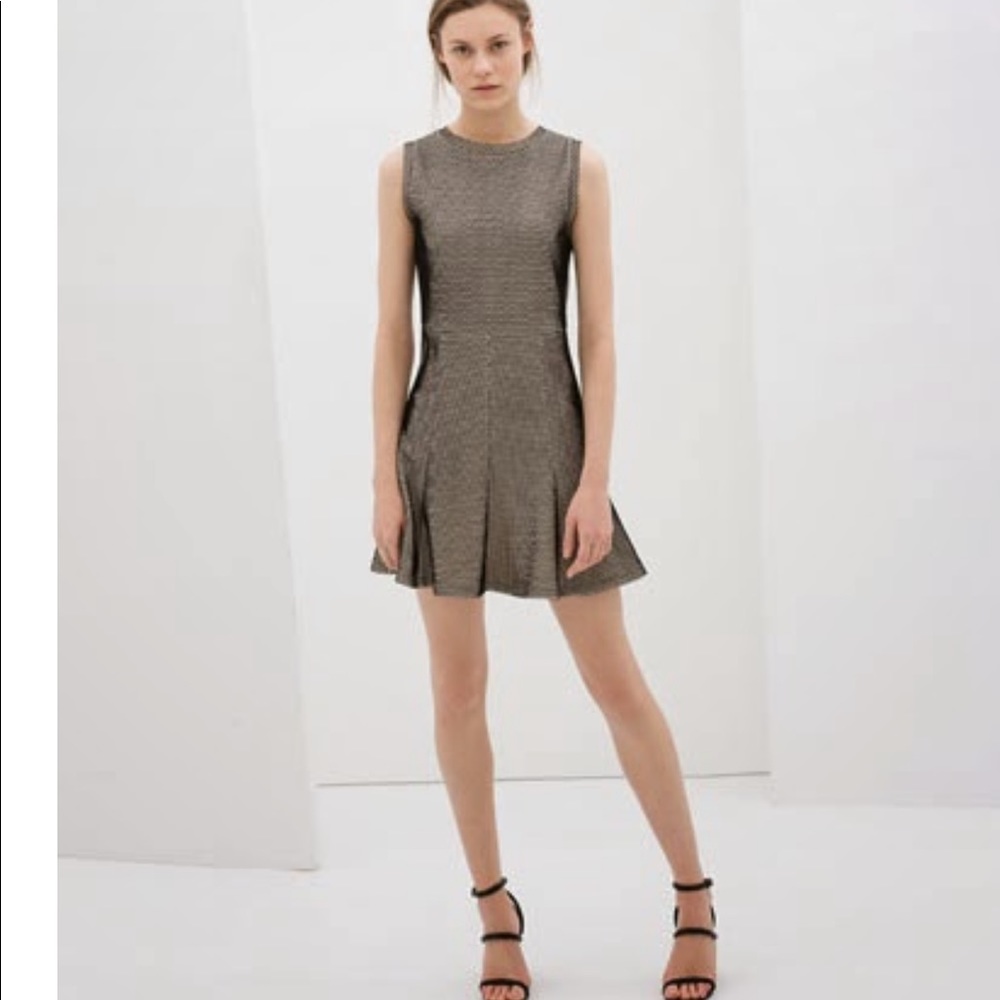 Zara Skater Black Fishnet Skuba Fit& Flare Dress size XS. Worn once